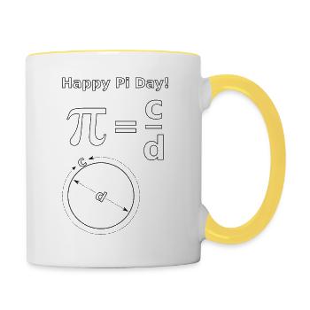 Mathe Pi Day - Mug contrasté - blanc/jaune - Droite