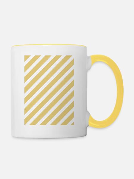 Muster - Tasse zweifarbig - Weiß/Gelb