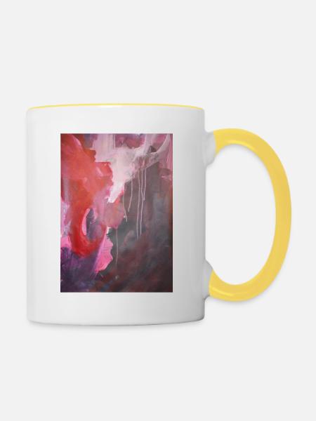 Original Kunstdruck "Phenix" - Tasse zweifarbig - Weiß/Gelb