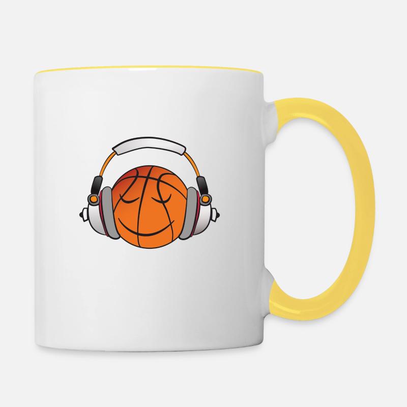 Musique BBall - Mug contrasté - blanc/jaune