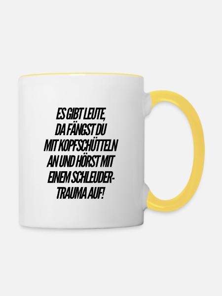 die Leute - Tasse zweifarbig - Weiß/Gelb