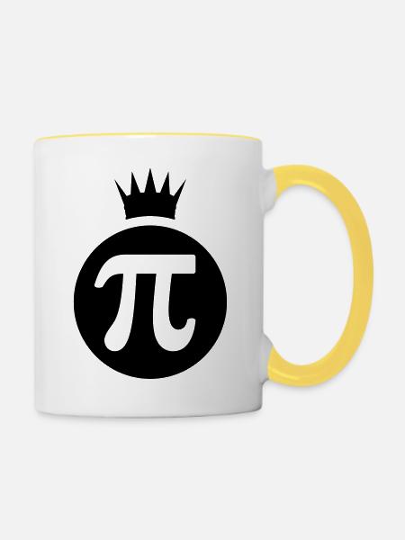 Pi king / Pi König (1c) - Tasse zweifarbig - Weiß/Gelb