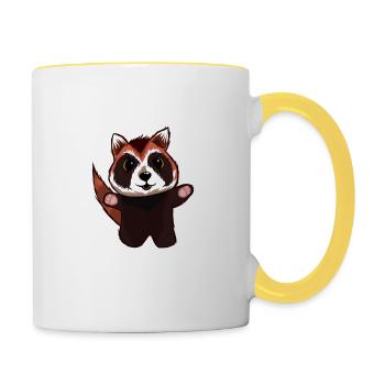 panda - Mug contrasté - blanc/jaune - Droite