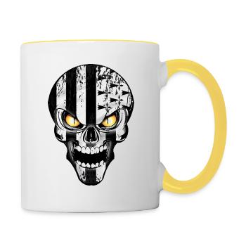 breizh skull 02 - Mug contrasté - blanc/jaune - Droite