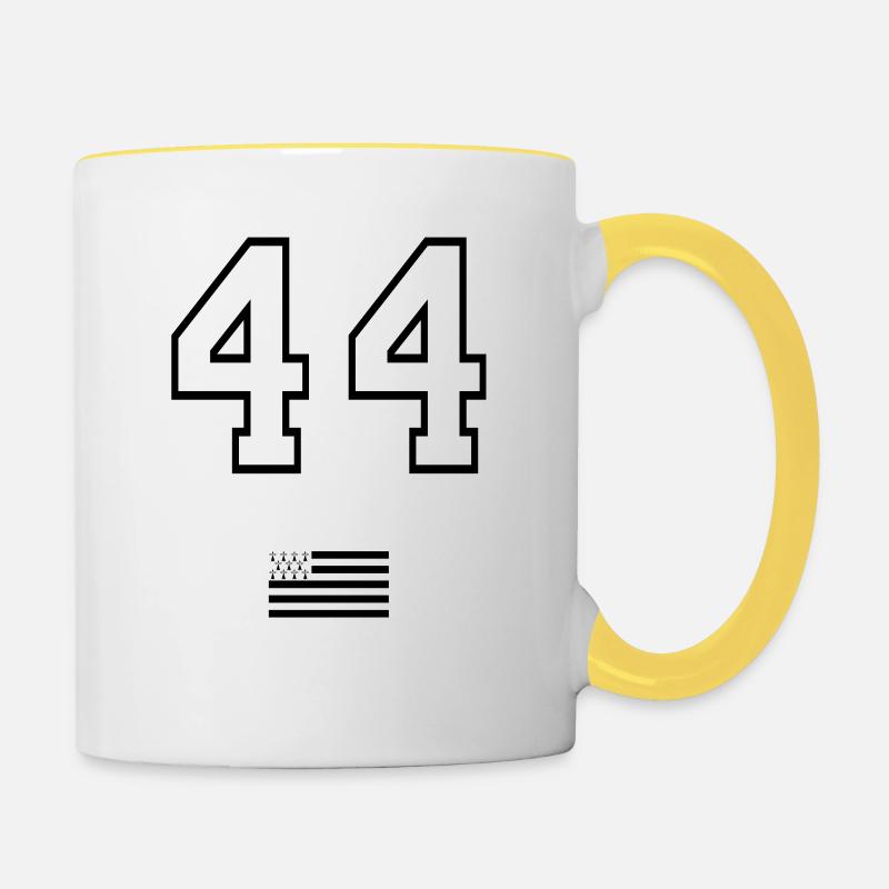 44 breizh bretagne - Mug contrasté - blanc/jaune