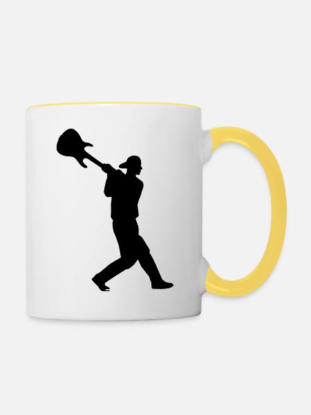 rock - Tasse zweifarbig - Weiß/Gelb