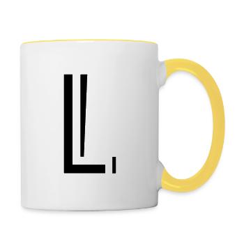 Letter L. - Contrasting Mug - white/yellow - Right