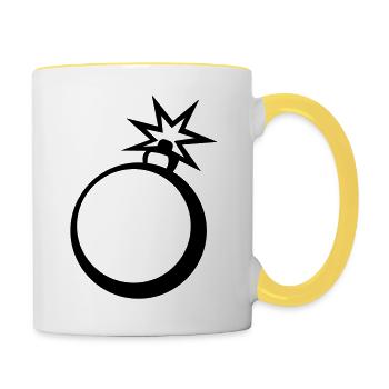 clipart bombe en marche - Mug contrasté - blanc/jaune - Droite
