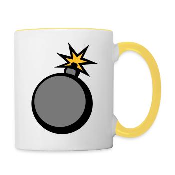 bombe clipart vers - Mug contrasté - blanc/jaune - Droite