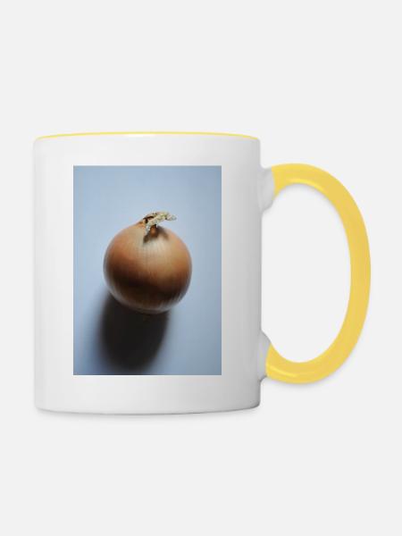 Zwiebel - Tasse zweifarbig - Weiß/Gelb