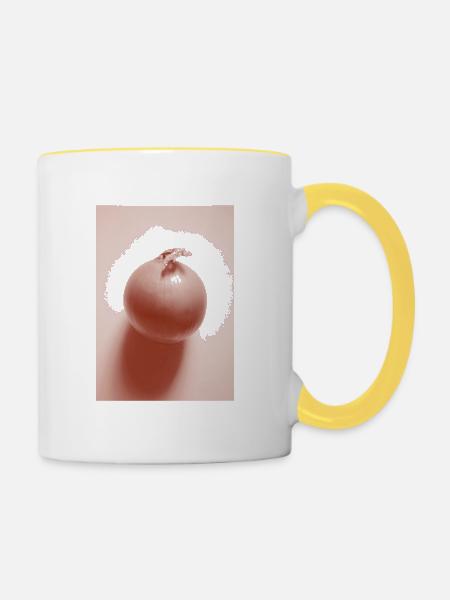 Zwiebel - Tasse zweifarbig - Weiß/Gelb