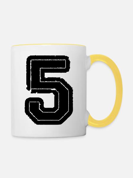 5 - Tasse zweifarbig - Weiß/Gelb