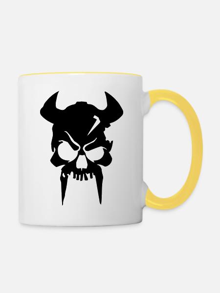viking skeleton - Tasse zweifarbig - Weiß/Gelb