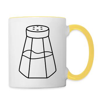 Distributeur de sel salière - Mug contrasté - blanc/jaune - Droite