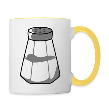 Conception de distributeur de sel - Mug contrasté - blanc/jaune - Droite