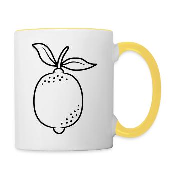 Citrus lemon fruit - Contrasting Mug - white/yellow - Right