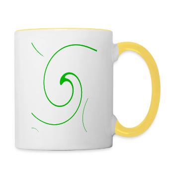 Neon Spirale - Tasse zweifarbig - Weiß/Gelb - Rechts