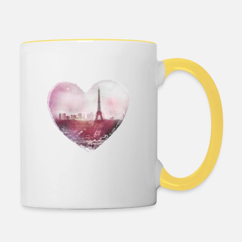 Paris - Mug contrasté - blanc/jaune