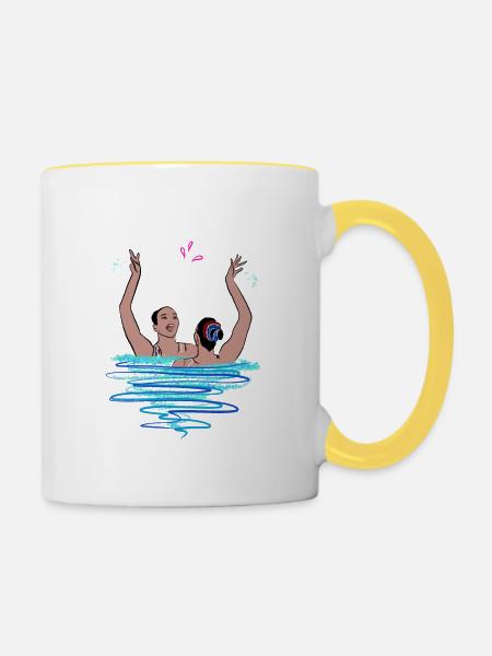 Synchro Duett - Tasse zweifarbig - Weiß/Gelb