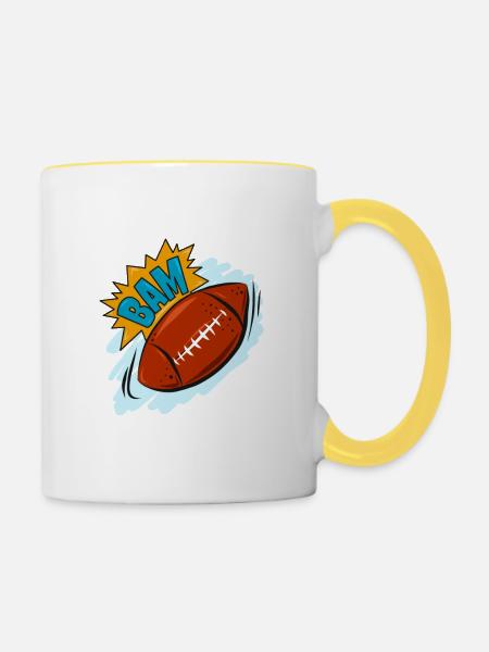 Football - Tasse zweifarbig - Weiß/Gelb