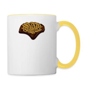 Zwiebelrostbraten, schwäbische Küche, lecker - Tasse zweifarbig - Weiß/Gelb - Rechts
