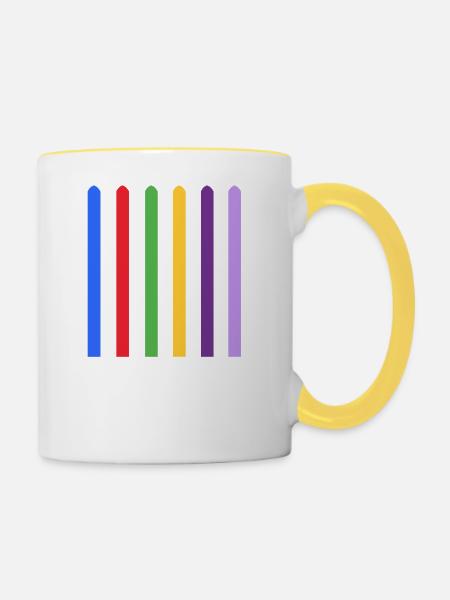Lichtschwert - Tasse zweifarbig - Weiß/Gelb