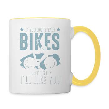Bicycle cycling bike - Contrasting Mug - white/yellow - Right