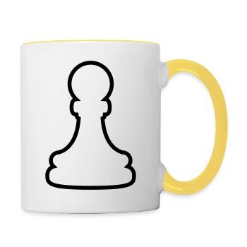 White Bauer Figure - Mug contrasté - blanc/jaune - Droite