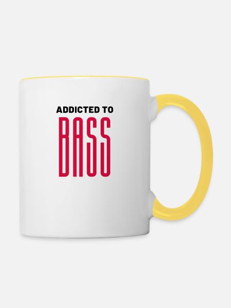 Techno - Tasse zweifarbig - Weiß/Gelb