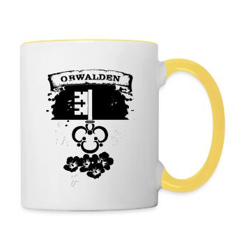 Obwalden - Tasse zweifarbig - Weiß/Gelb - Rechts