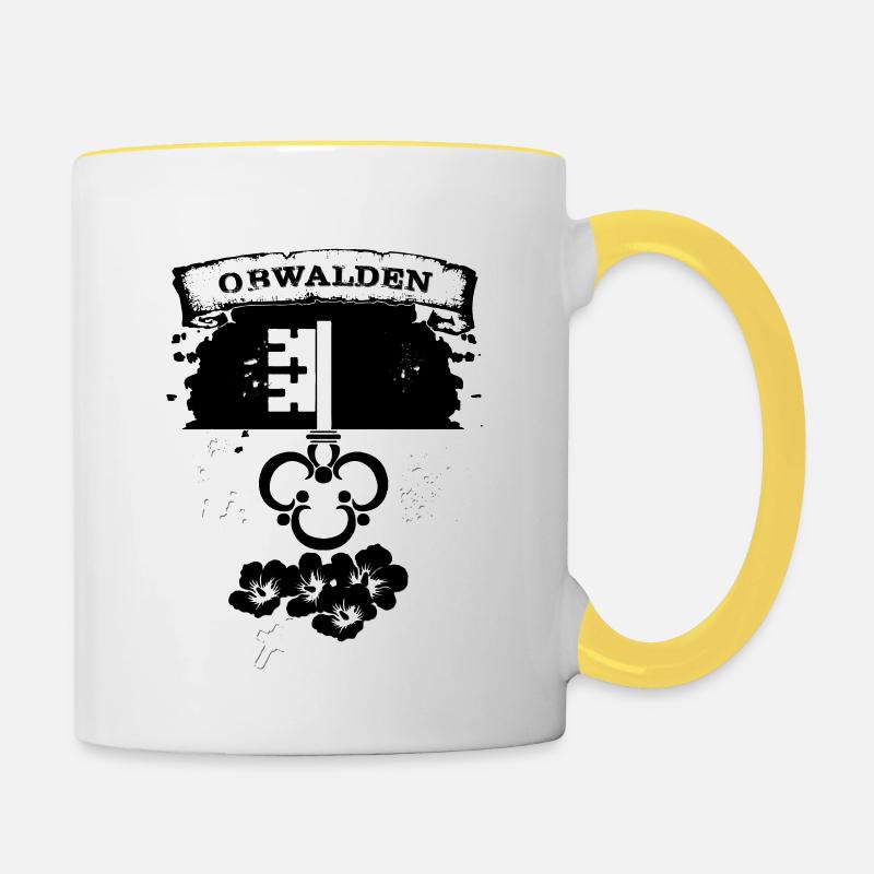 Obwalden - Tasse zweifarbig - Weiß/Gelb