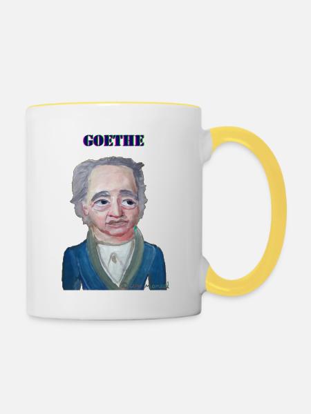 goethe b - Tasse zweifarbig - Weiß/Gelb