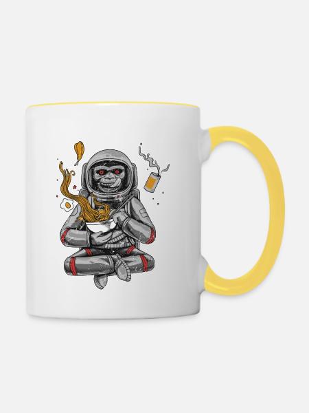 Nudeln - Tasse zweifarbig - Weiß/Gelb