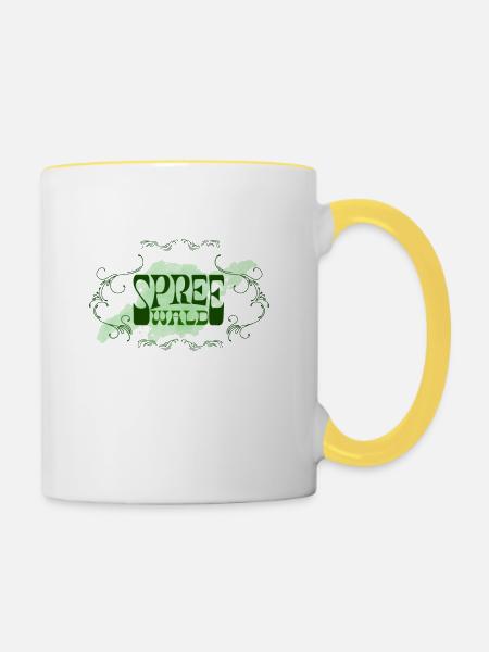 Spreewald Schriftzug - Tasse zweifarbig - Weiß/Gelb