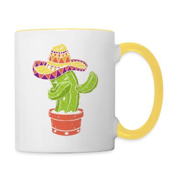 Mexiko - Tasse zweifarbig - Weiß/Gelb - Rechts