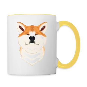 Akita Inu Lover I Dog Lover I Akita Inu - Contrasting Mug - white/yellow - Right