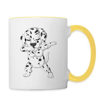 Dabbing Dalmatian - Contrasting Mug - white/yellow - Right