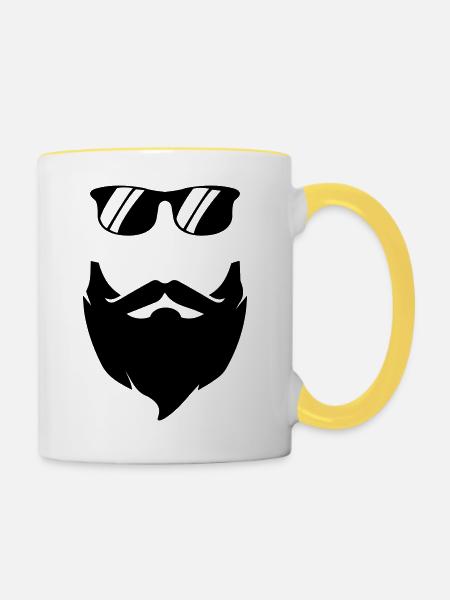 Beard Sunglasses - Tasse zweifarbig - Weiß/Gelb