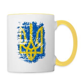 Ukraine Coat of Arms - Contrasting Mug - white/yellow - Right