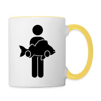 Logo grand croc - Mug contrasté - blanc/jaune - Droite
