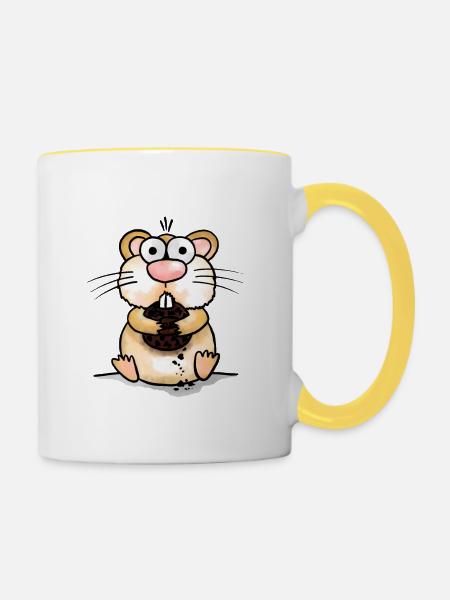 Hamster - Tasse zweifarbig - Weiß/Gelb