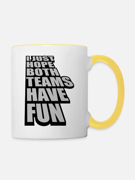 Both Teams Have Fun - Tasse zweifarbig - Weiß/Gelb