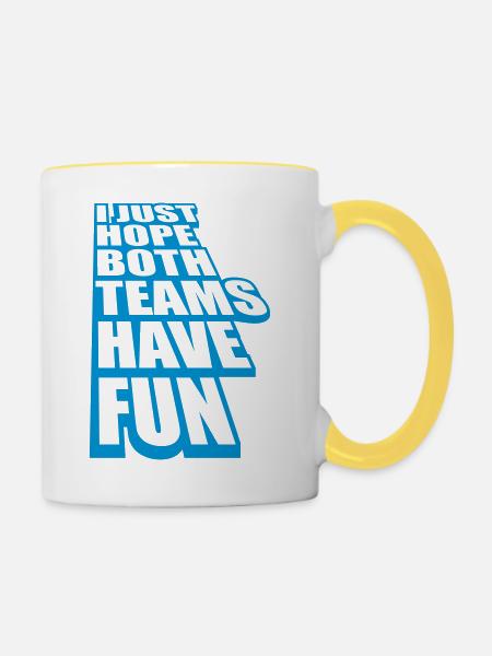 Both Teams Have Fun - Tasse zweifarbig - Weiß/Gelb
