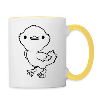 Little lovely cute duckling - Contrasting Mug - white/yellow - Right
