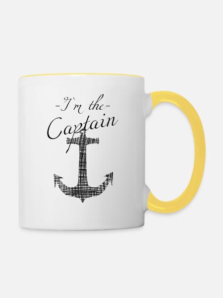Captain - Tasse zweifarbig - Weiß/Gelb
