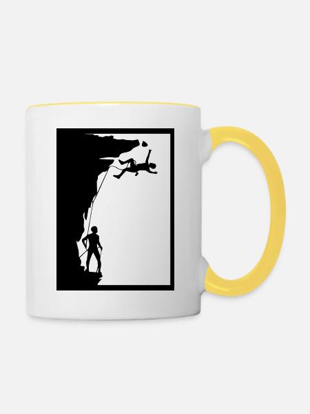 climbing - Tasse zweifarbig - Weiß/Gelb