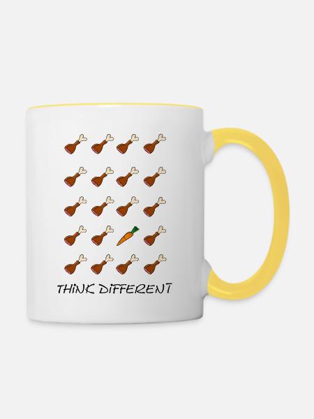 Think different - Tasse zweifarbig - Weiß/Gelb