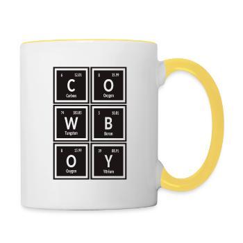 Cowboy | Tableau périodique des éléments - Mug contrasté - blanc/jaune - Droite