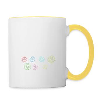 Gott sprach jetzt gibts Gehirn (Bunt) - Tasse zweifarbig - Weiß/Gelb - Rechts