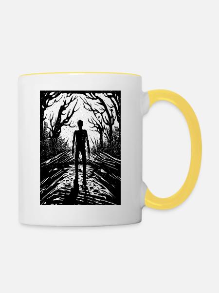 Zombi 5 final - Tasse zweifarbig - Weiß/Gelb